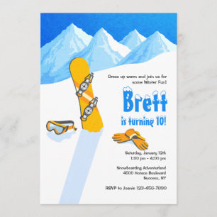 Snowboard Winter Fun Uitnodiging