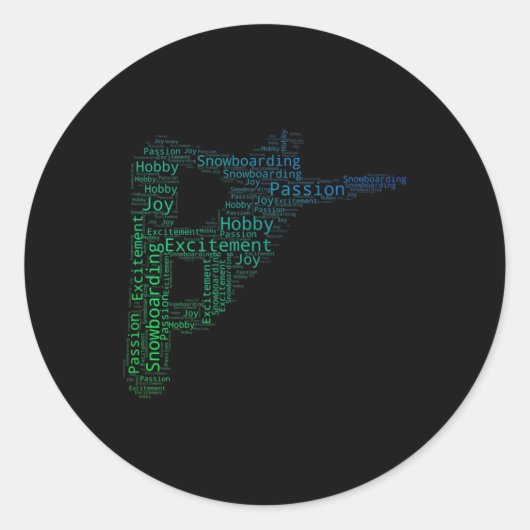 Snowboard Winter Sport Mannen Snowboarding Ronde Sticker (Voorkant)