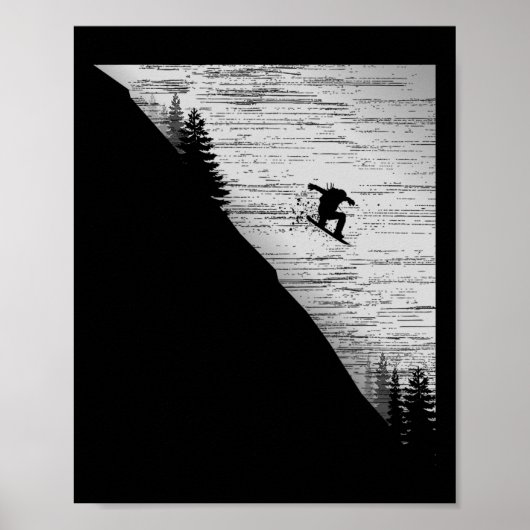  Snowboard Winter Sport Vakantie Gift Mount Poster (Voorkant)