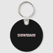 Snowboard - Wintersport Snowboarder Ekg Heartbea Sleutelhanger (Voorkant)