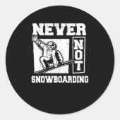 Snowboard Wintersport - Snowboarder Ronde Sticker (Voorkant)
