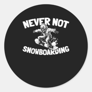 Snowboard Wintersport - Snowboarder Ronde Sticker