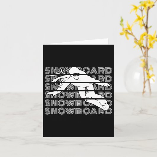 Snowboard Women Snowboarding Snowboarder Kaart (Gele Bloem)