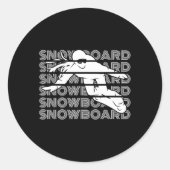Snowboard Women Snowboarding Snowboarder Ronde Sticker (Voorkant)
