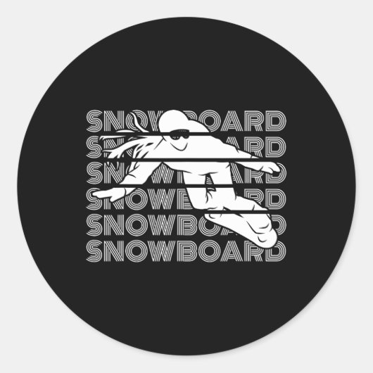 Snowboard Women Snowboarding Snowboarder Ronde Sticker (Voorkant)