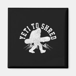 Snowboard Yeti om Bigfoot snowboarder grappig te v Magneet