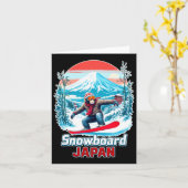 Snowboardaap in het Japanse Schilderachtig landsch Kaart (Gele Bloem)