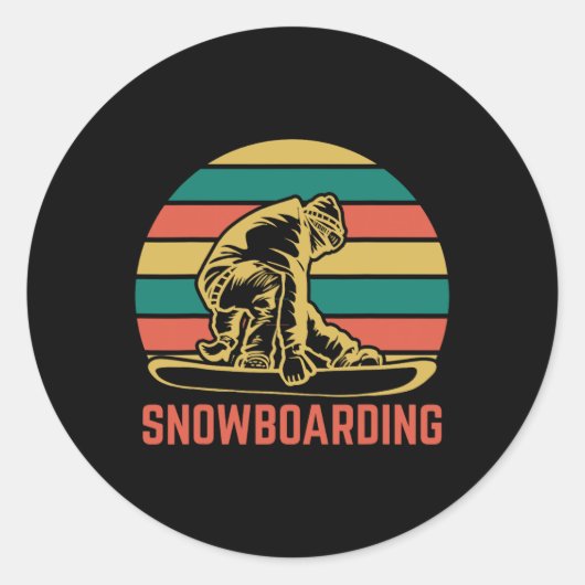 Snowboardbord Ronde Sticker (Voorkant)