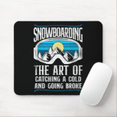 Snowboardbordgans met Retrooggles Muismat (Met muis)
