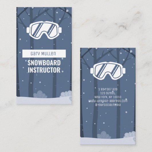 snowboardbril Snowboard Instructeur Visitekaartje (Voorkant / Achterkant)