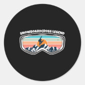 Snowboardcross Snowboarden Goggles als Snowboardca Ronde Sticker (Voorkant)