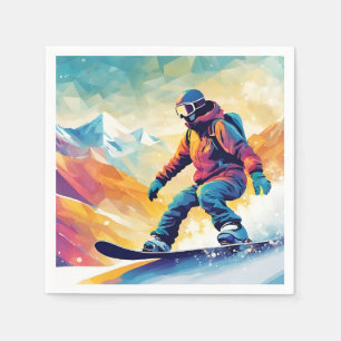 Snowboarden 16e Verjaardag Papieren servetten