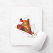 snowboarden aquarel muismat (Met muis)