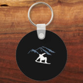 Snowboarden Bergen 1 Sleutelhanger (Voorkant)