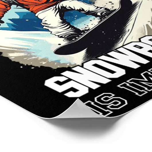 Snowboarden Bergen Sneeuw Vakantie Snowboard Ski Poster (Hoek)