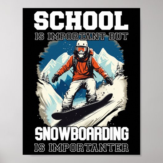 Snowboarden Bergen Sneeuw Vakantie Snowboard Ski Poster (Voorkant)