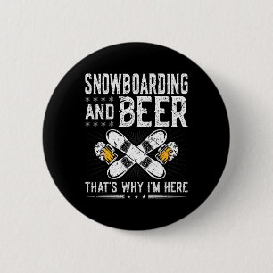 Snowboarden Bier Drink Snowboard Ronde Button 5,7 Cm