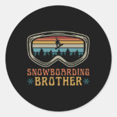 Snowboarden Brother Matching Family Snowboard Trip Ronde Sticker (Voorkant)