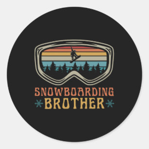 Snowboarden Brother Matching Family Snowboard Trip Ronde Sticker