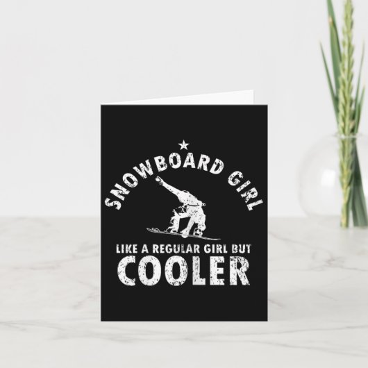 Snowboarden cadeau voor meisje snowboarder winters kaart (Voorkant)