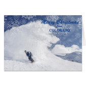Snowboarden Colorado Snowflake Kerst Kaart (Voorkant Horizontaal)