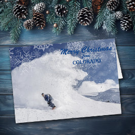 Snowboarden Colorado Snowflake Kerst Kaart