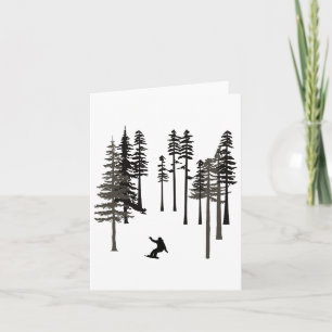 Snowboarden Cool Freestyle Snowboarder in Tall Pi Kaart