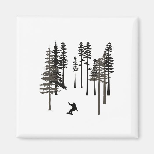 Snowboarden Cool Freestyle Snowboarder in Tall Pi Magneet (Voorkant)