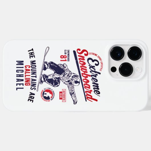 Snowboarden de bergen roepen | Sport Case-Mate iPhone Case (Achterkant (horizontaal))