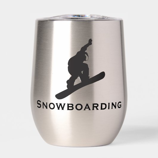 Snowboarden Design Thermische Wijn Tumbler (Voorkant)
