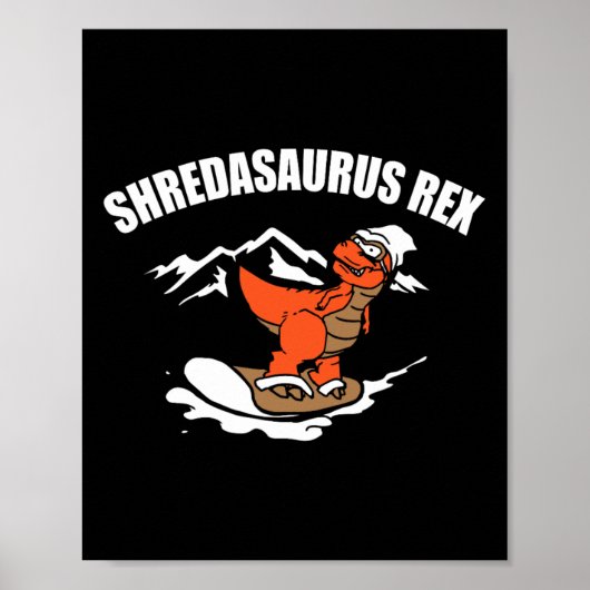 Snowboarden Dinosaur Funny Snowboard Kind Gift Poster (Voorkant)