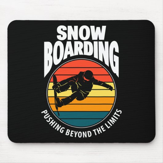 Snowboarden duwt de grenzen van grappige sneeuw muismat (Voorkant)