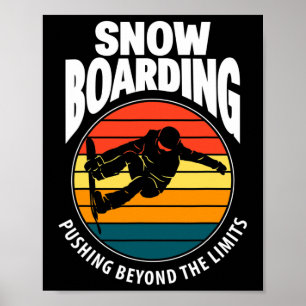 Snowboarden duwt de grenzen van grappige sneeuw poster