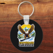 Snowboarden Eagle in Griekenland Schilderachtig Sleutelhanger (Voorkant)