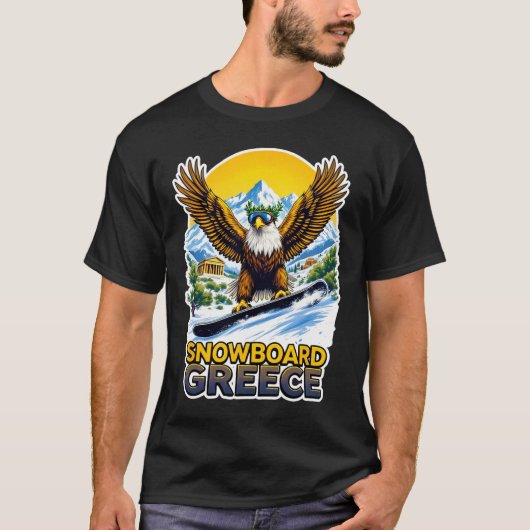Snowboarden Eagle in Griekenland Schilderachtig T-shirt (Voorkant)