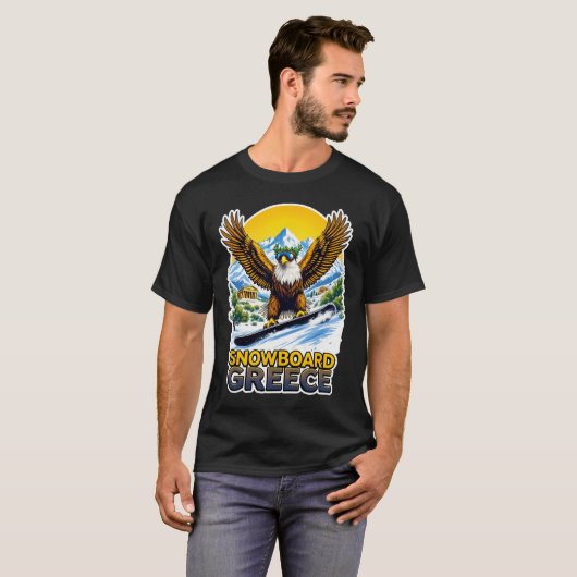 Snowboarden Eagle in Griekenland Schilderachtig T-shirt (Voorkant volledig)