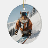 Snowboarden Eekhoorn Wintertime Whimsical Animal Keramisch Ornament (Links)