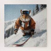 Snowboarden Eekhoorn Wintertime Whimsical Animal Legpuzzel (Verticaal)
