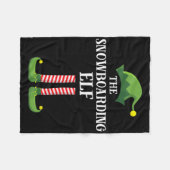 Snowboarden Elf Matching Family Kerstmis P Fleece Deken (Voorkant (Horizontaal))