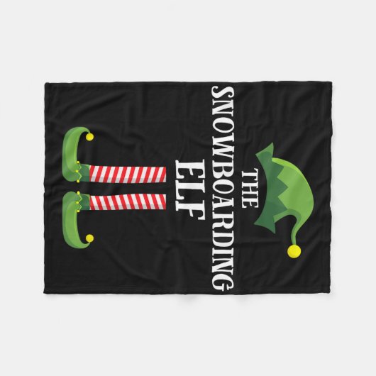 Snowboarden Elf Matching Family Kerstmis P Fleece Deken (Voorkant (Horizontaal))