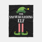 Snowboarden Elf Matching Family Kerstmis P Fleece Deken (Voorkant)