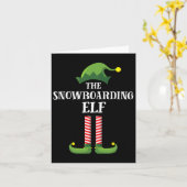 Snowboarden Elf Matching Family Kerstmis P Kaart (Gele Bloem)