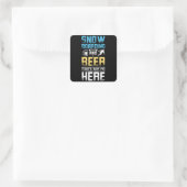 Snowboarden en bier vierkante sticker (Tas)
