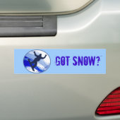 Snowboarden en Snowflakes Bumpersticker (Op auto)