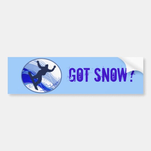 Snowboarden en Snowflakes Bumpersticker (Voorkant)