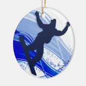 Snowboarden en Snowflakes Keramisch Ornament (Links)