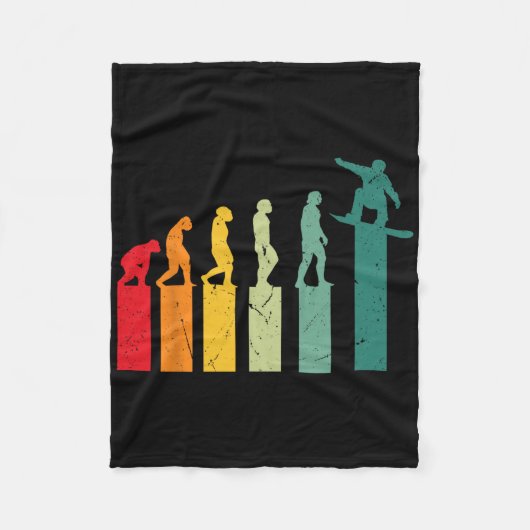 Snowboarden Evolution Mountains Skihelling Snowboa Fleece Deken (Voorkant)