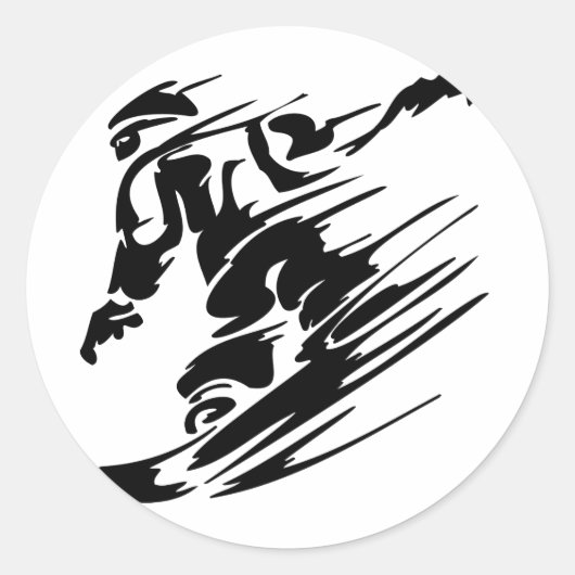 Snowboarden Extreme sporten Ronde Sticker (Voorkant)