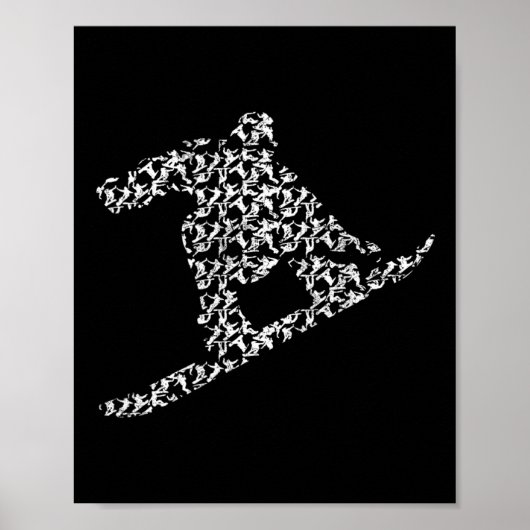 Snowboarden Freestyle Snowboarders Silhouette I S Poster (Voorkant)