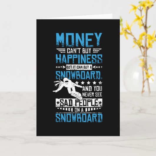 Snowboarden Geluk Kaart (Gele Bloem)